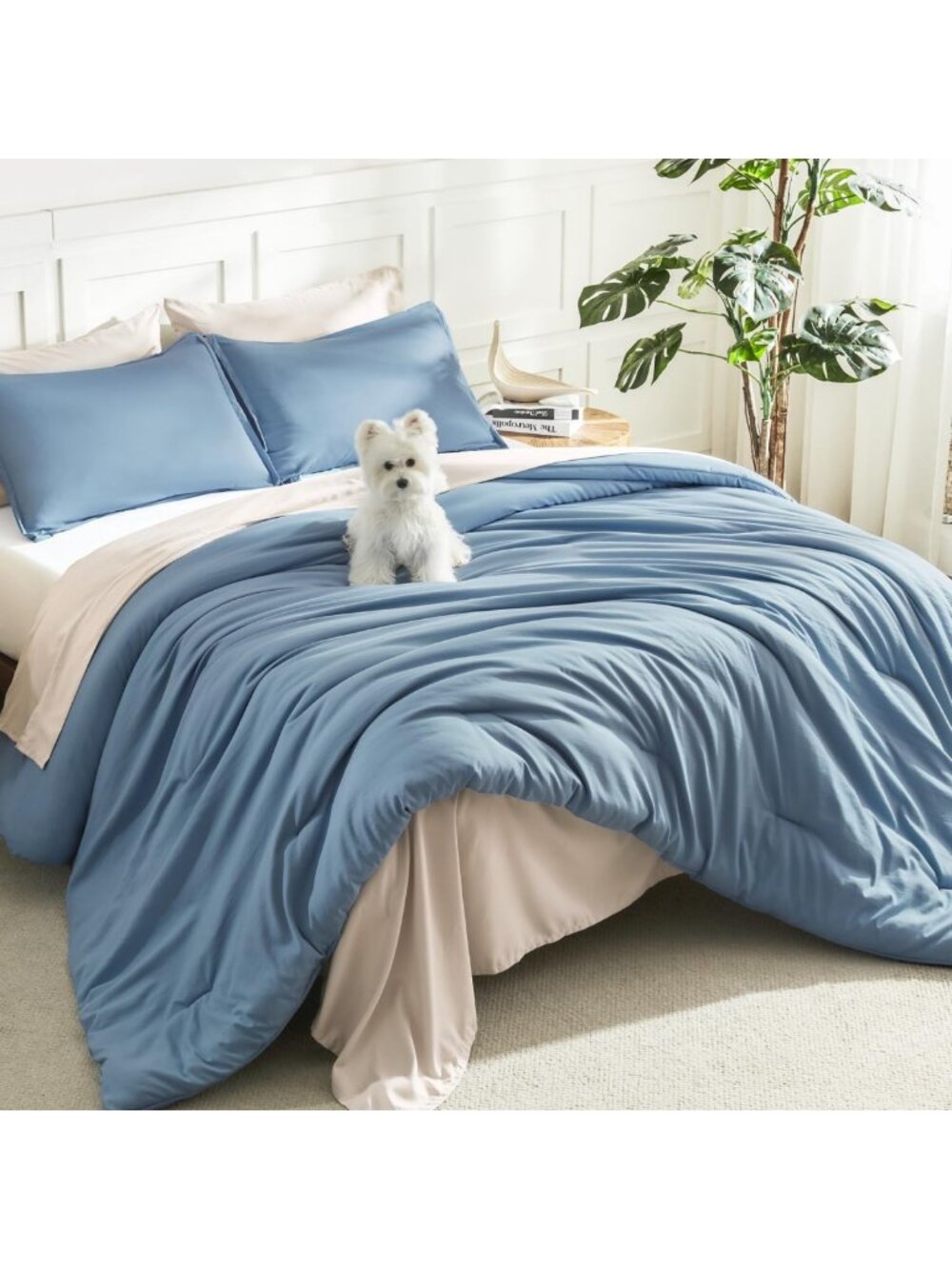 California King Comforter Set - 3 Piece Solid Bedding, Cozy & Stylish Home Decor